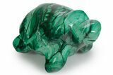 Flowery Malachite Turtle Carving - DR Congo #349301-1